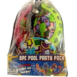 Splash Bombs Pool Pack 8 Pieces Jai Alai Set, Footballs, Fling, Ball Bombs, Pack